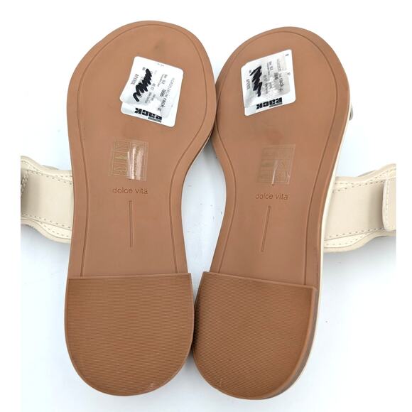 Dolce Vita Aperol Scalloped Slide Sandal Women's Slip-On Ivory Size US10 EU41 - Picture 8 of 12